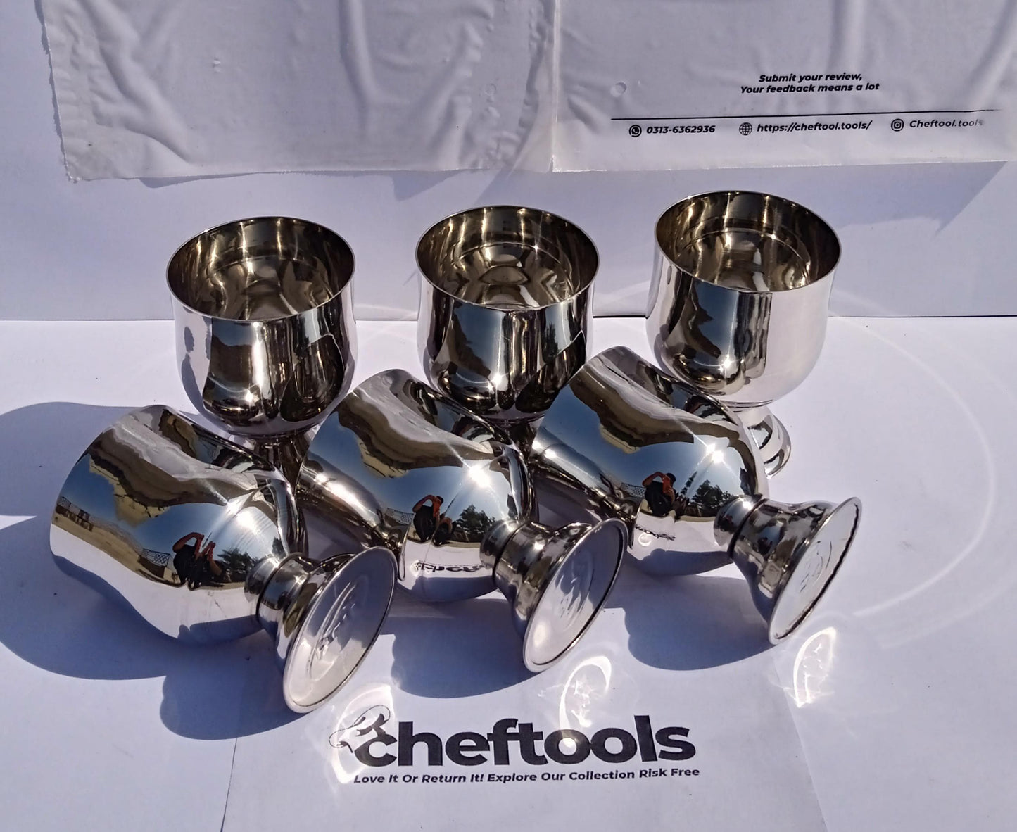 Queen Bunch Water Set - Stainless Steel Cup Set {6 piece's Complete Set}