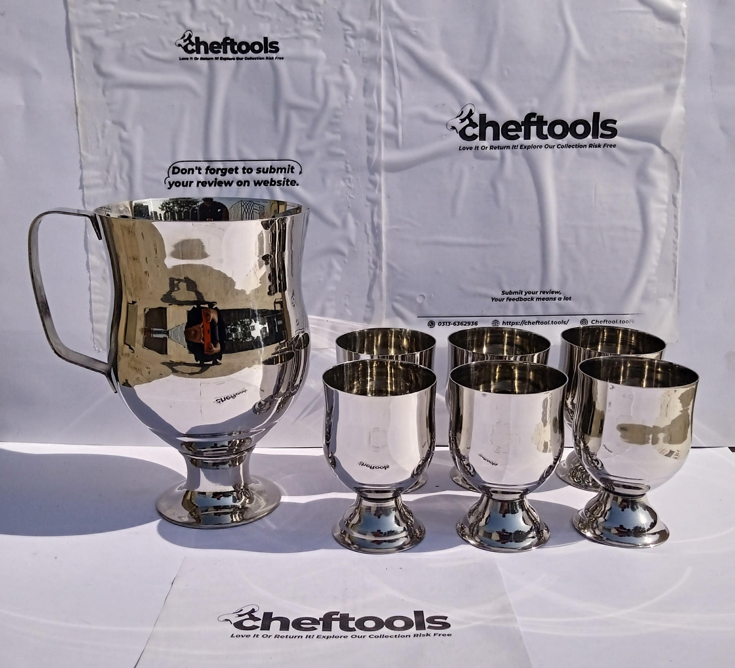 Queen Bunch Water Set - Stainless Steel Cup Set {6 piece's Complete Set}