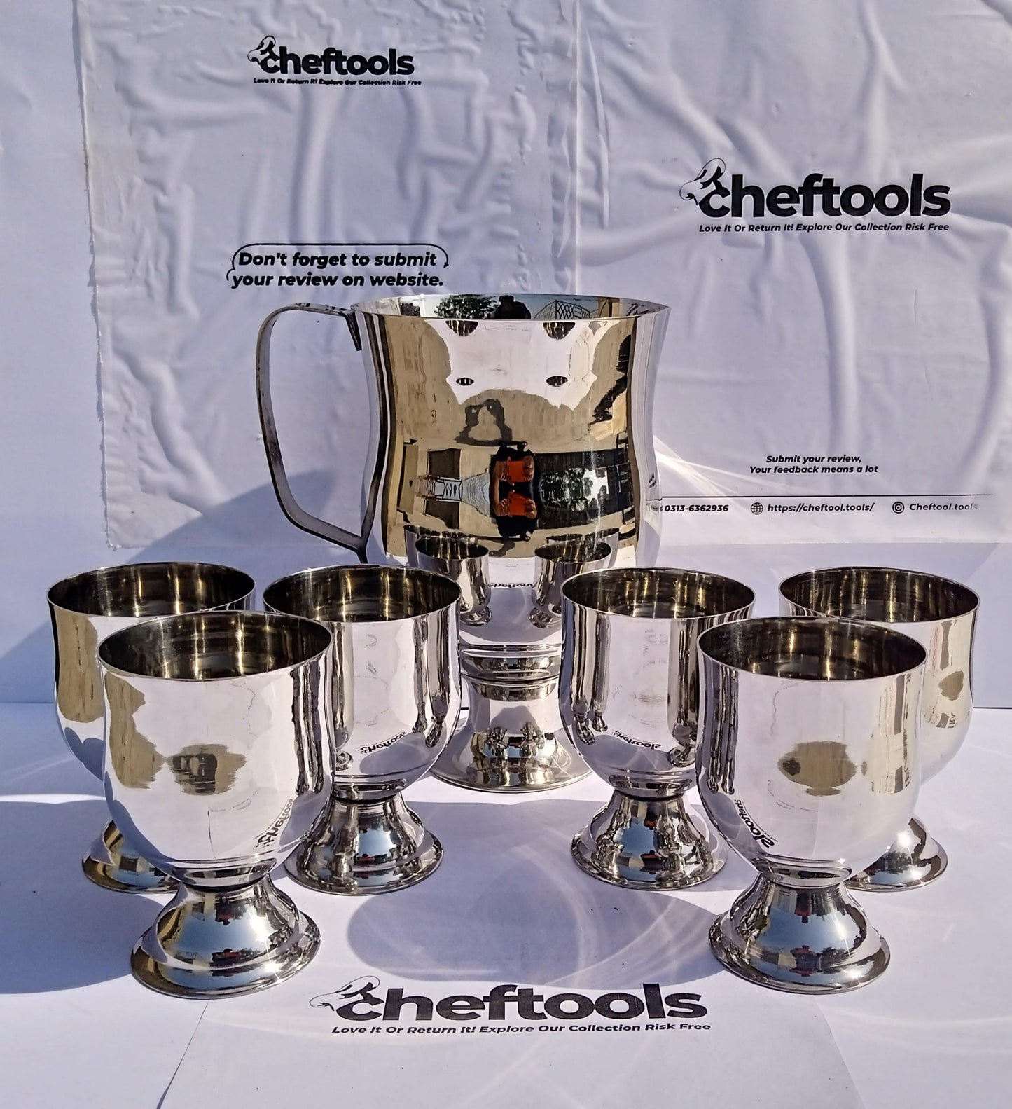 Queen Bunch Water Set - Stainless Steel Cup Set {6 piece's Complete Set}