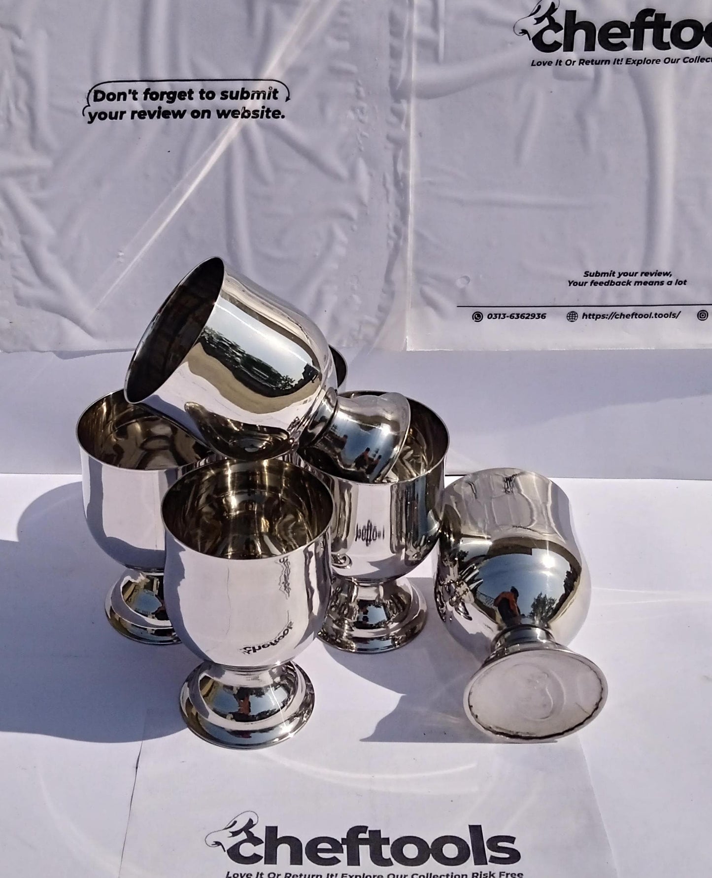 Queen Bunch Water Set - Stainless Steel Cup Set {6 piece's Complete Set}