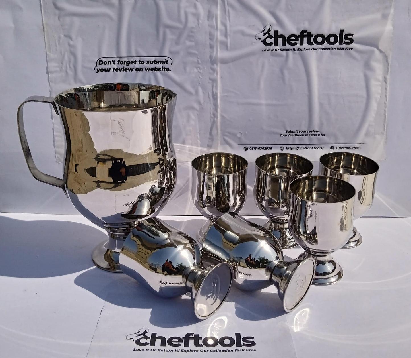 Queen Bunch Water Set - Stainless Steel Cup Set {6 piece's Complete Set}