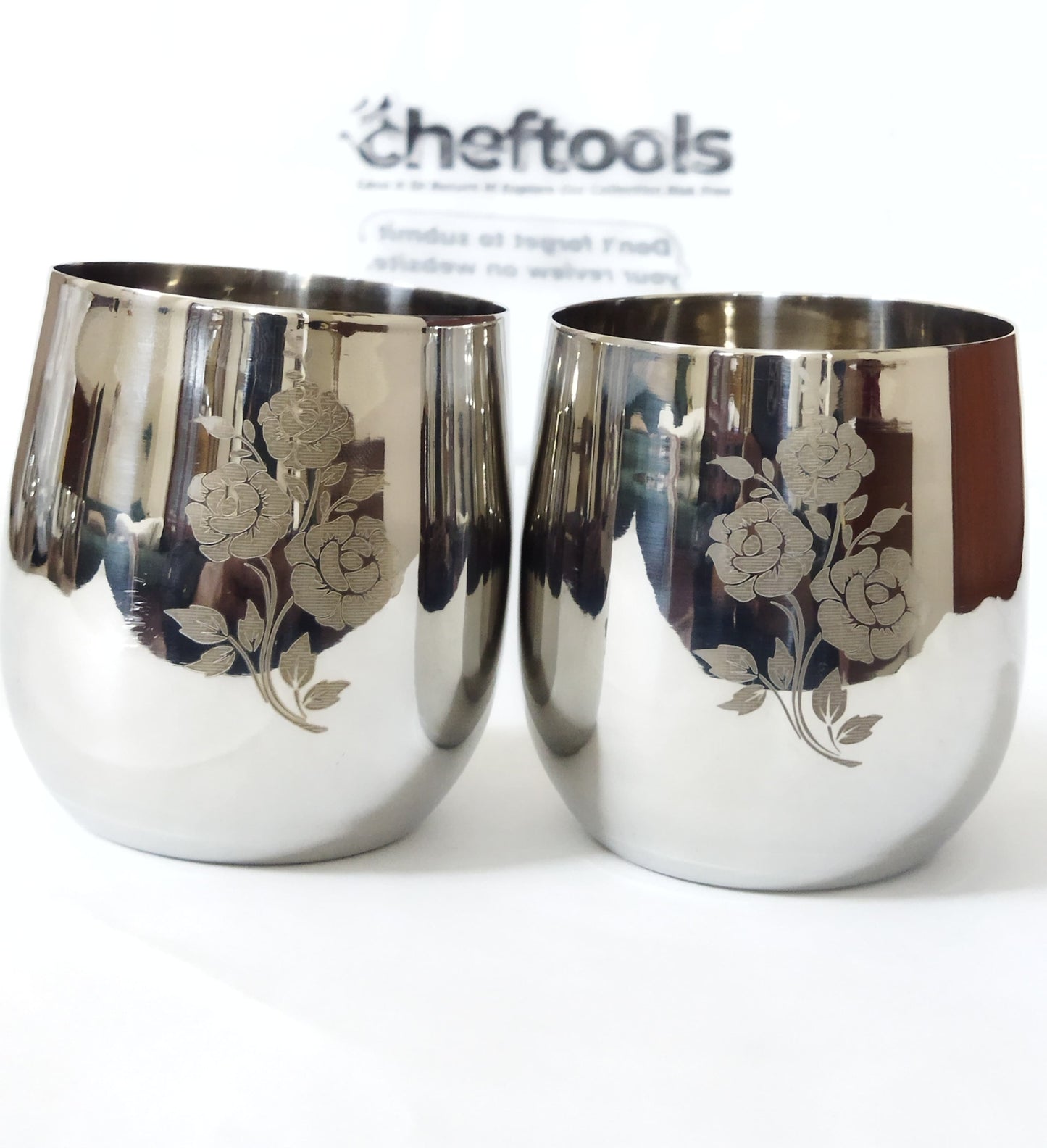 Laser Design Sipware - Stainless Steel Cup Set {6 piece's Complete Set}