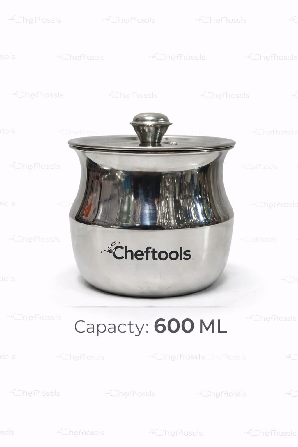 Zar Handi 600ML with ChefTools branding - SS 304 food grade steel pot