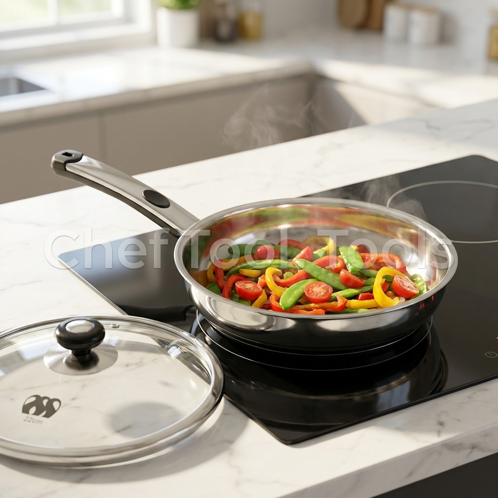 ProBase Frypan – Heavy Duty Double Bottom SS Frying Pan | Induction + Gas Compatible