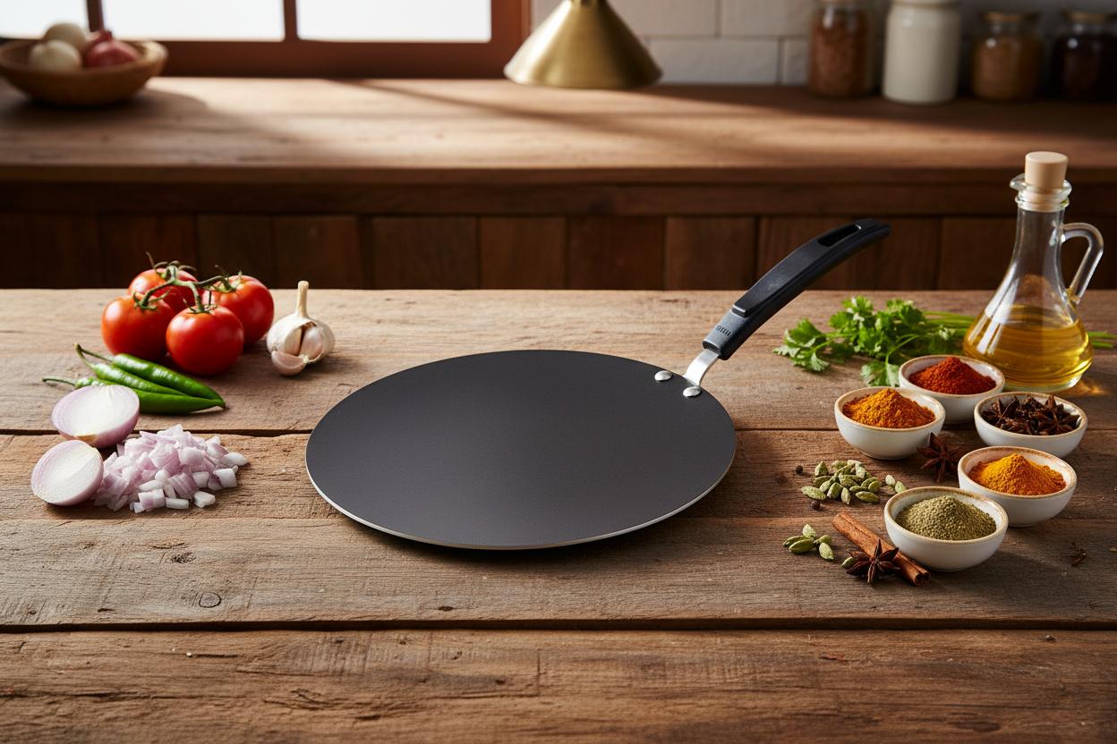 Flat Non-Stick Induction Tawa – Roti Chapati Paratha Pan | Aluminium Base | 30 CM & 34.5 CM| ChefTools