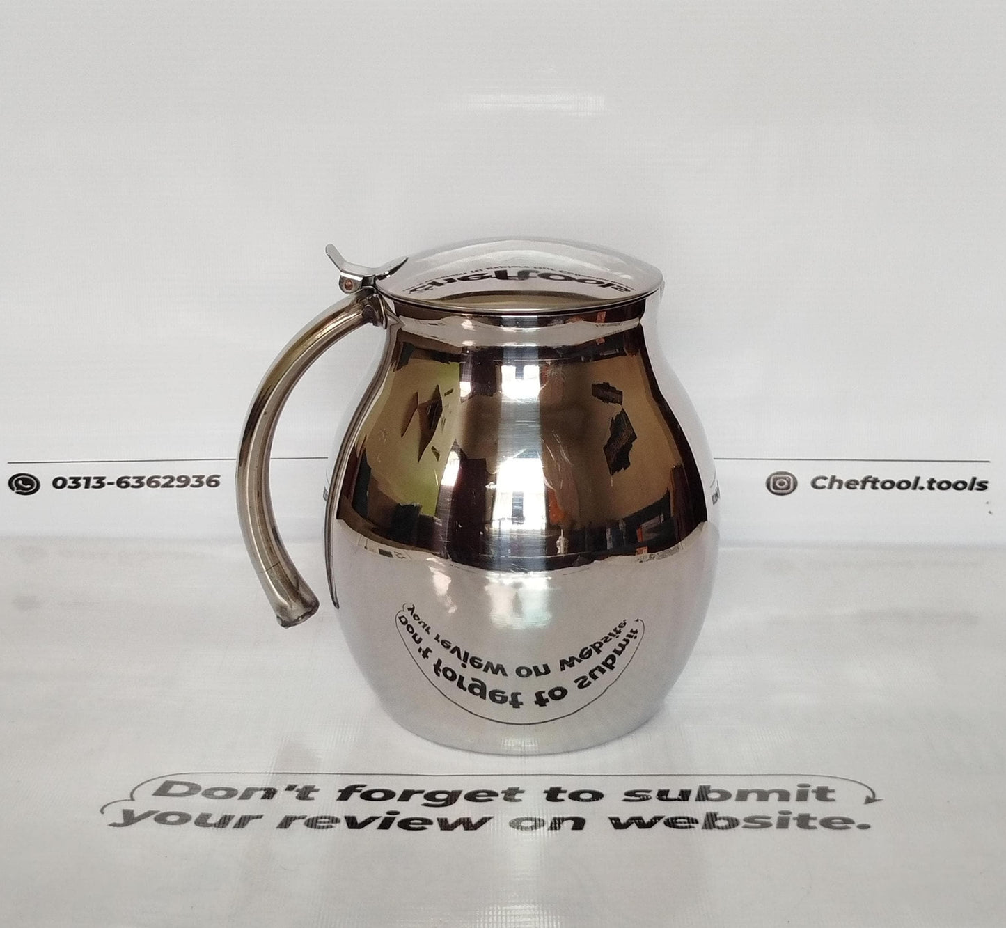 Modern Stainless Steel Jug with Laser Crafting