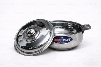 ChefTools Hot Pot stainless steel casserole with lid open