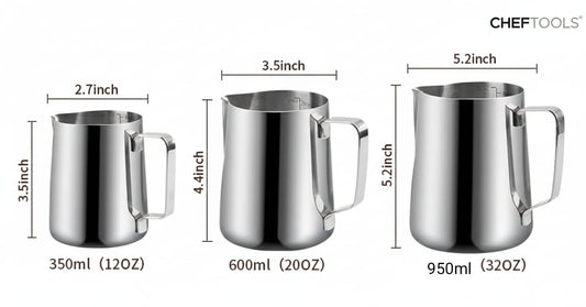 ChefTools Crema Pitcher stainless steel milk frothing jug