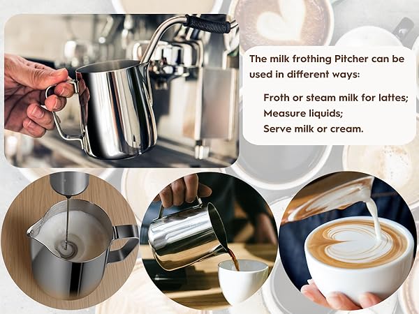 ChefTools Crema Pitcher frothing milk foam close up