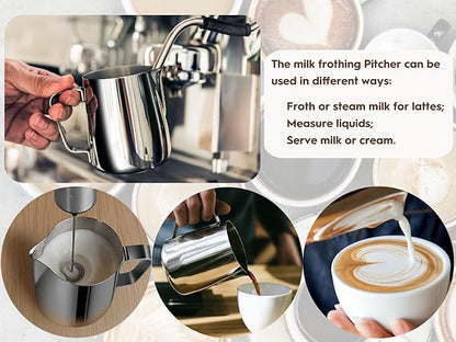 ChefTools Crema Pitcher frothing milk foam close up