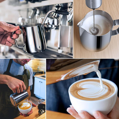ChefTools Crema Pitcher barista lifestyle collage latte art