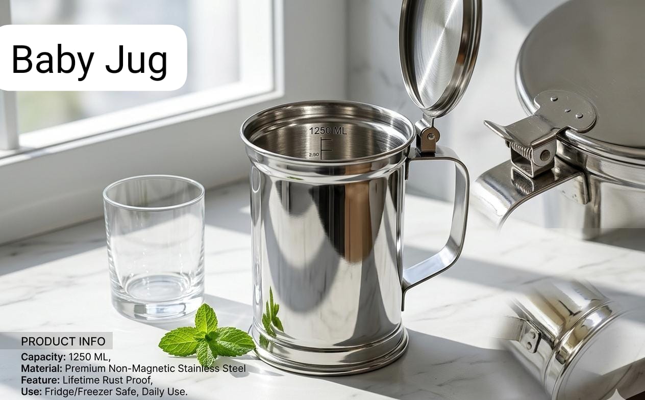 Stainless Steel Beer Mug 1250ml - main view with flip lid