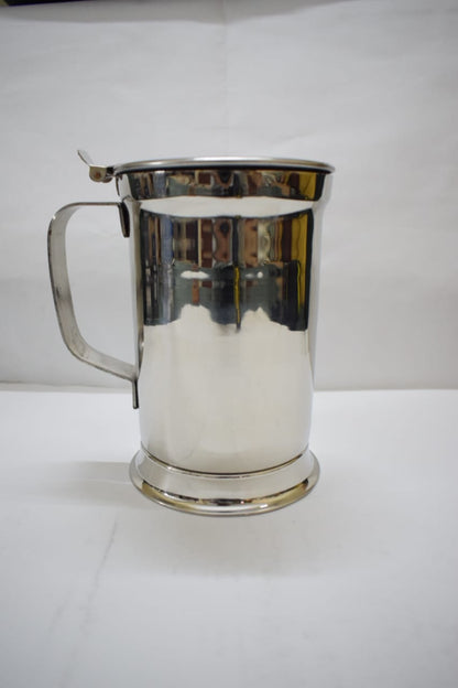 Stainless Steel Beer Mug - lid and handle detail