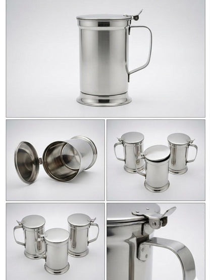 Stainless Steel Beer Mug - angled view