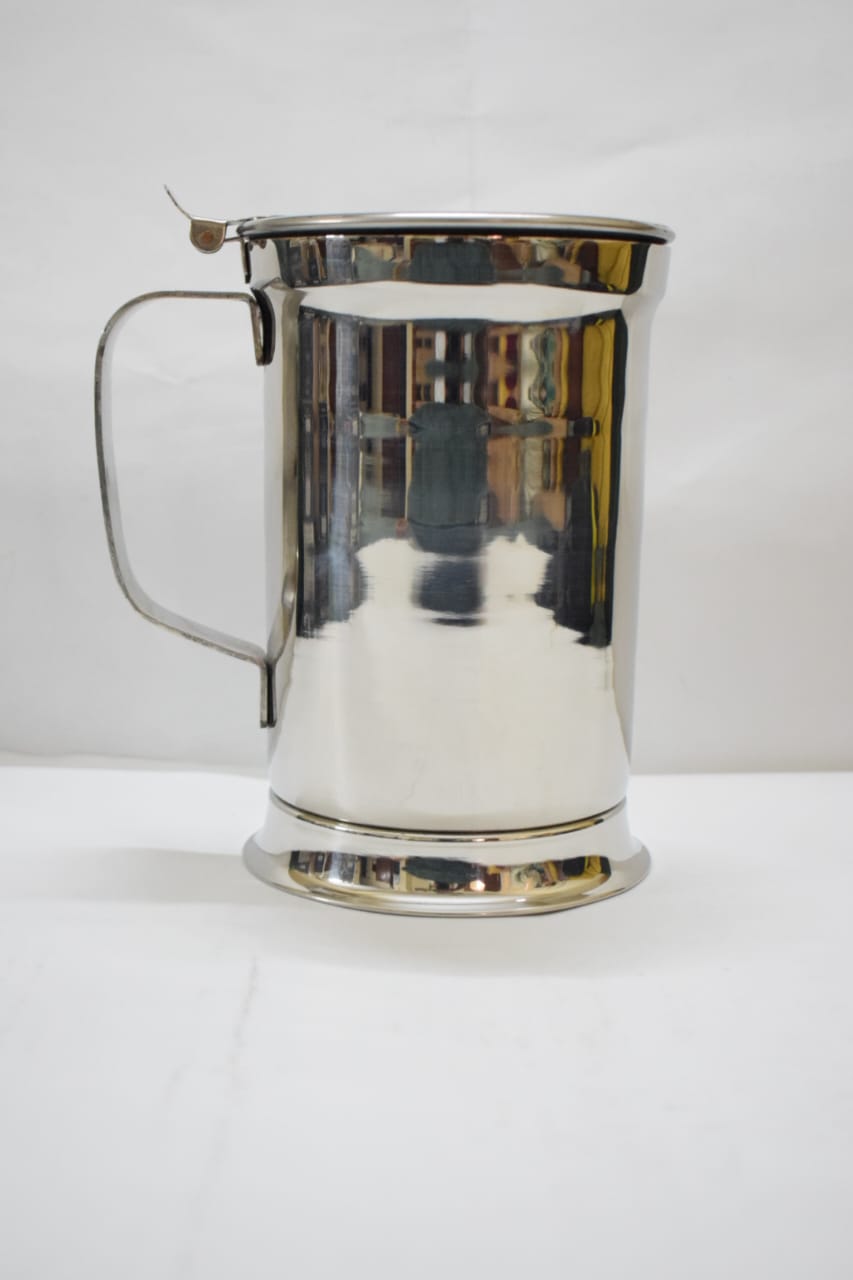 Stainless Steel Beer Mug - lid mechanism
