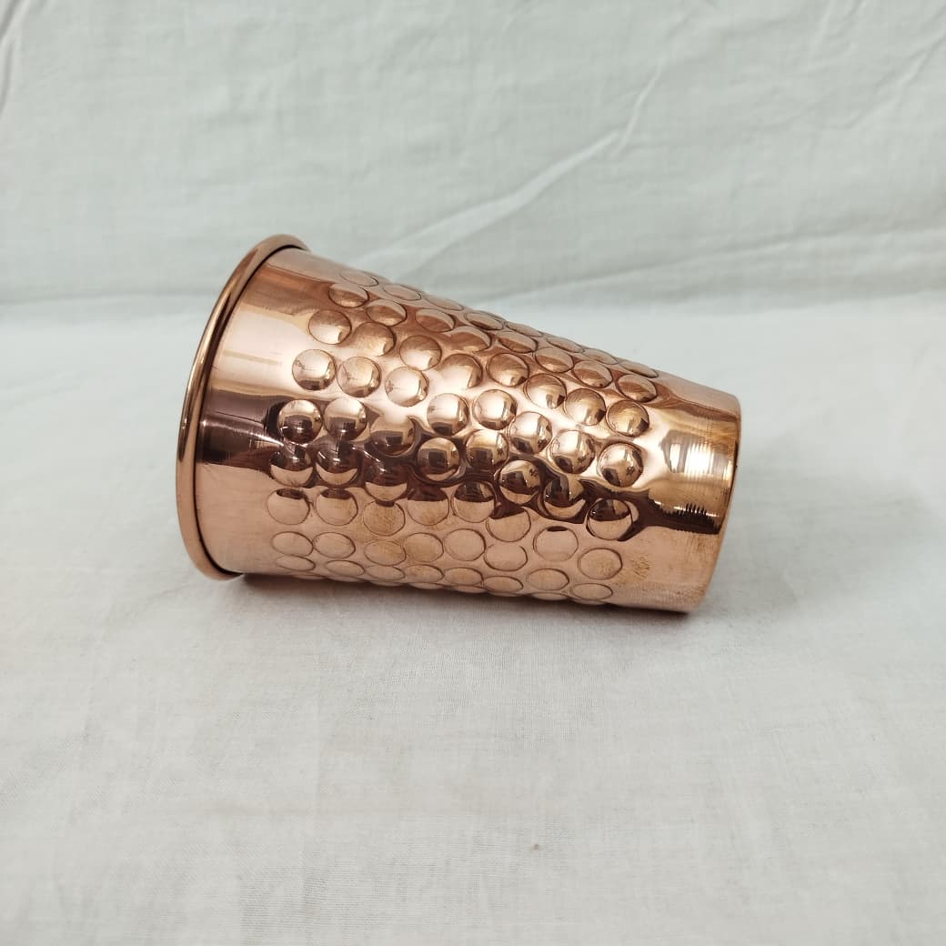 Hammered Copper Glass - dimensions diagram