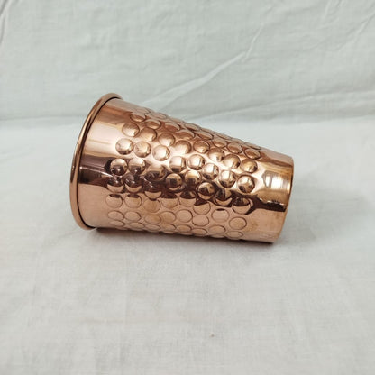Hammered Copper Glass - dimensions diagram