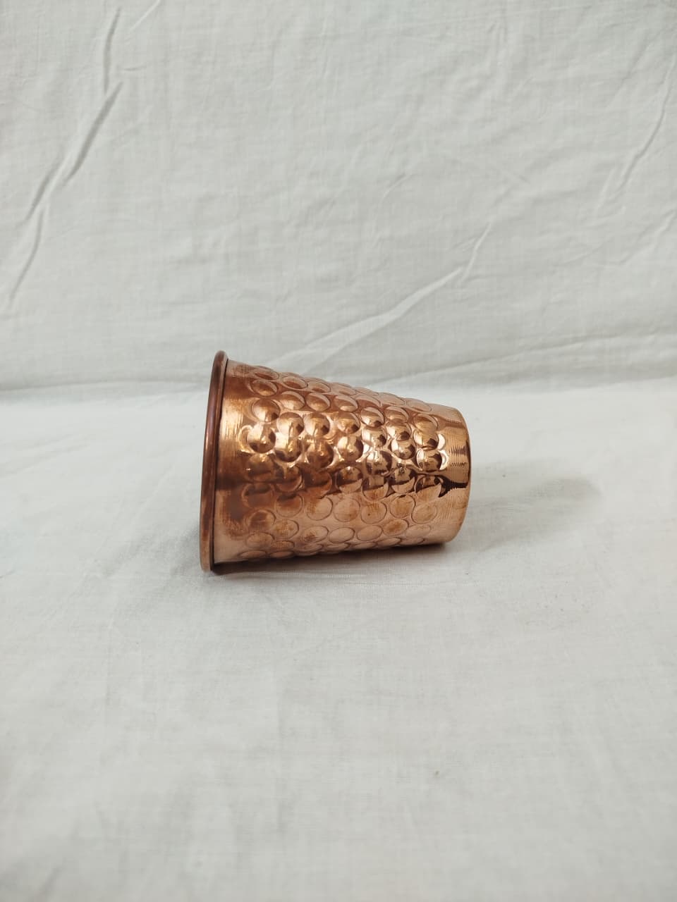 Hammered Copper Glass - top view interior