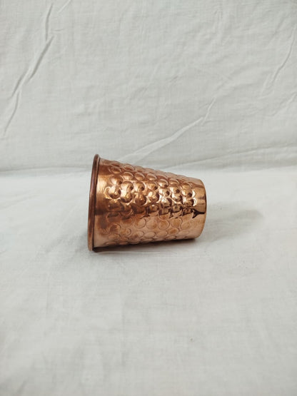Hammered Copper Glass - top view interior