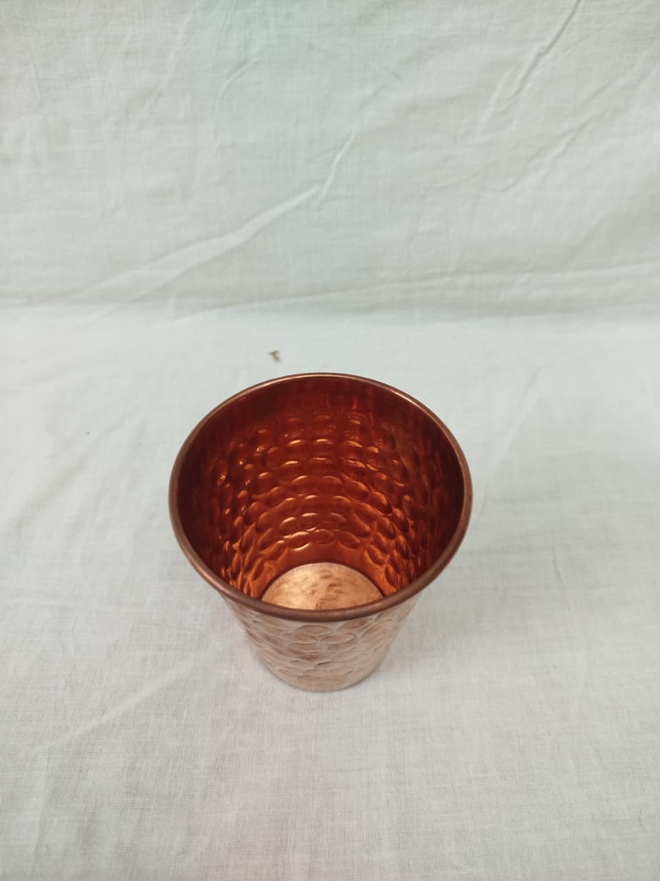 Hammered Copper Glass - side angle
