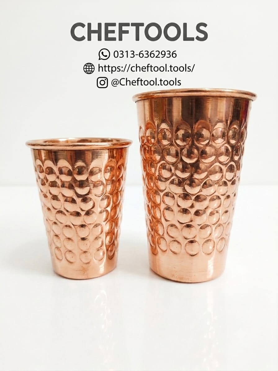 Hammered Copper Glass - base detail