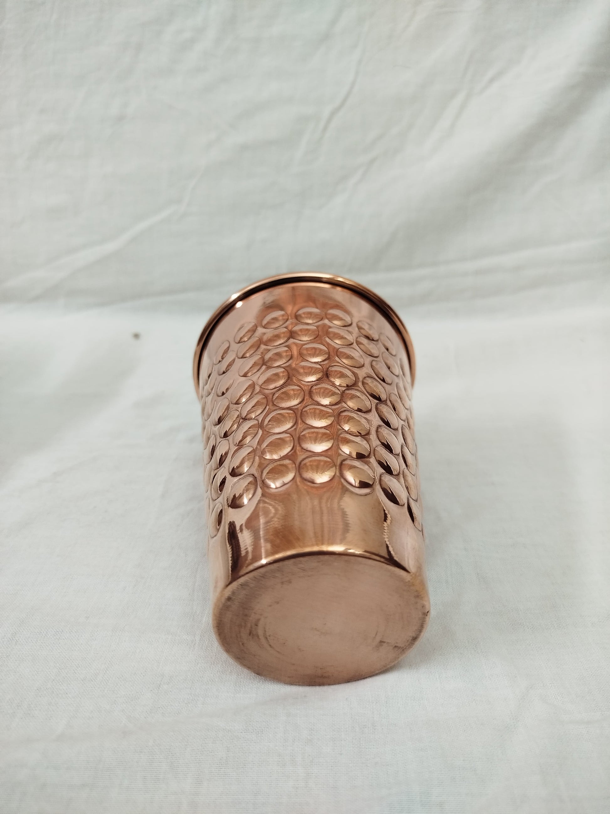 Hammered Copper Glass - lying on side
