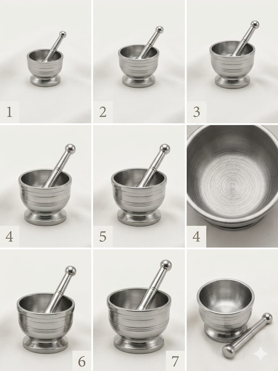 Stainless Steel Mortar &amp; Pestle – Kharl Dasta Series | ChefTools