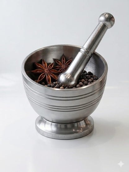 Stainless Steel Mortar &amp; Pestle – Kharl Dasta Series | ChefTools