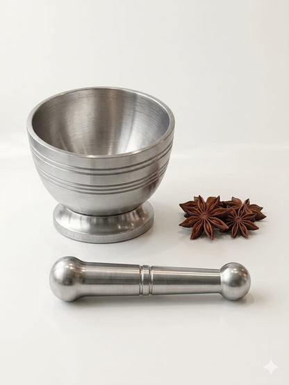 Stainless Steel Mortar &amp; Pestle – Kharl Dasta Series | ChefTools