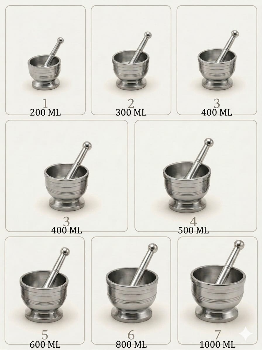 Stainless Steel Mortar &amp; Pestle – Kharl Dasta Series | ChefTools