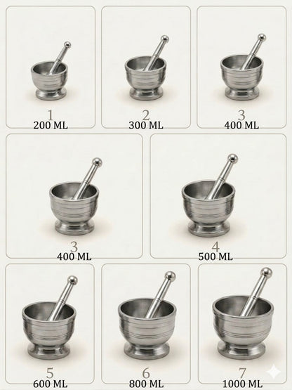 Stainless Steel Mortar &amp; Pestle – Kharl Dasta Series | ChefTools