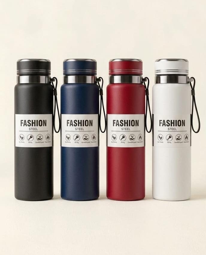 Fashion Steel insulated water bottle - all 4 colors black navy red white