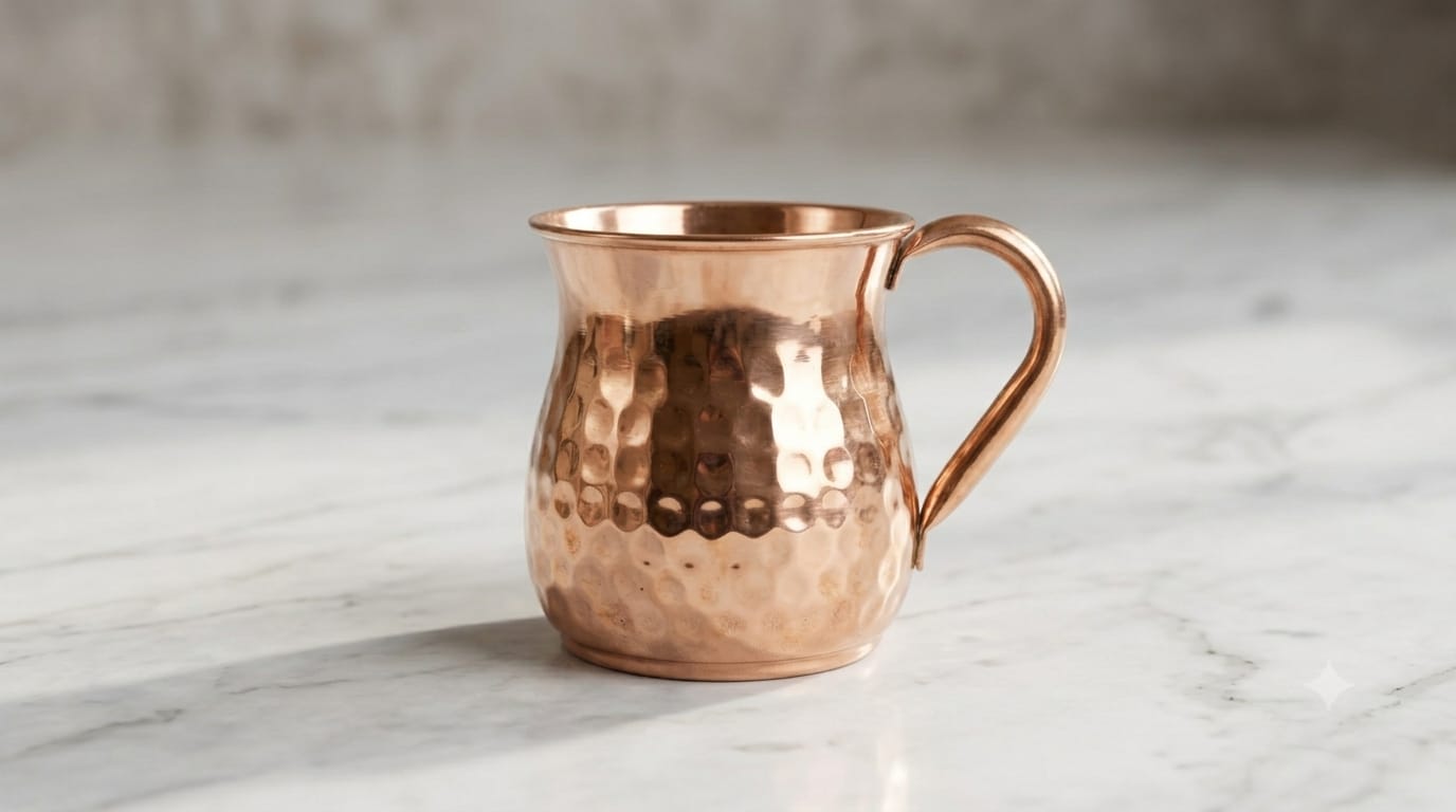 Tamra Mug copper mug handle and base detail