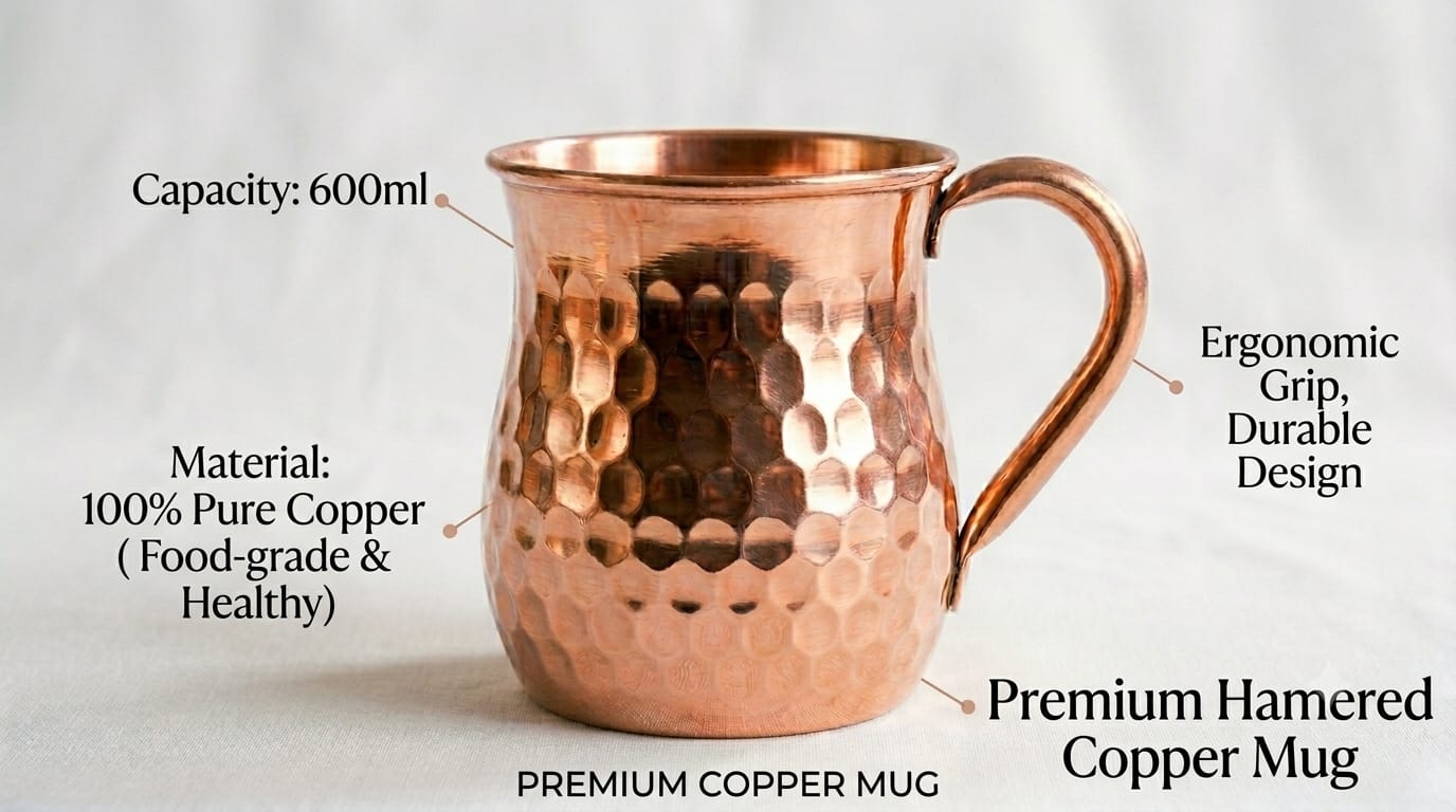 Tamra Mug copper mug side view