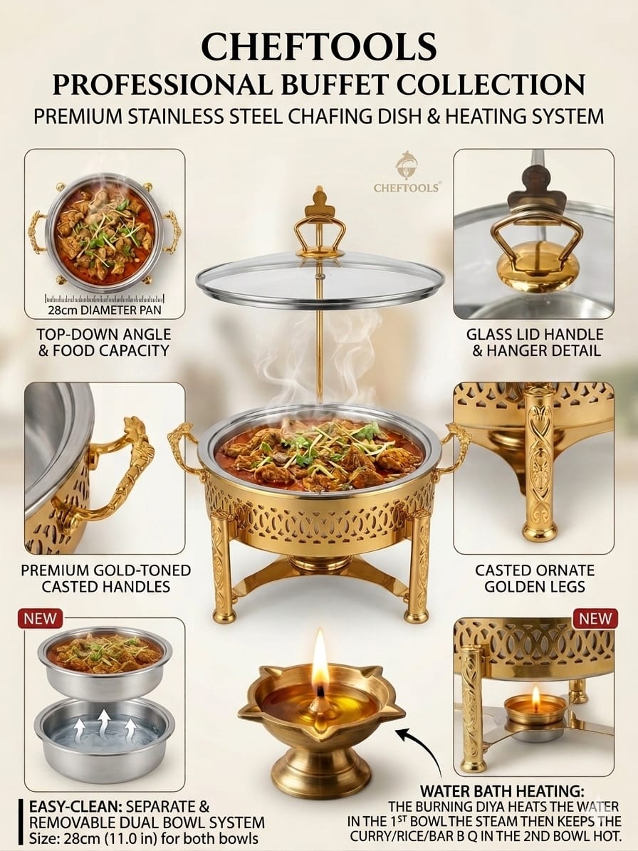 Victoria Professional Chafing Dish - full feature infographic