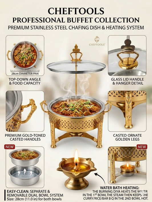 Victoria Professional Chafing Dish - full feature infographic