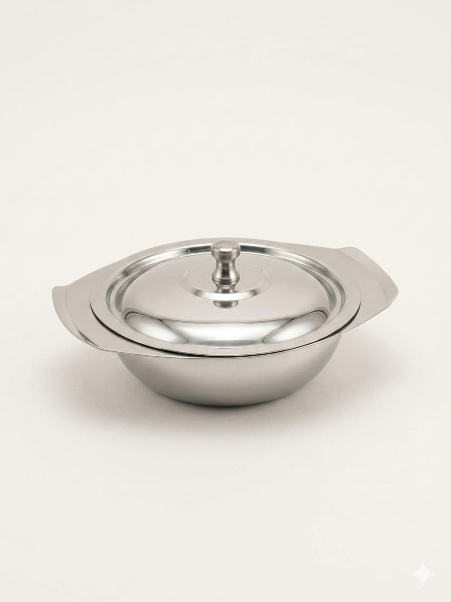 3 Piece Steel Bowl Set with Solid Lids – ChefTools Pakistan