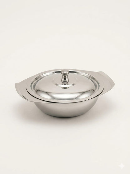 3 Piece Steel Bowl Set with Solid Lids – ChefTools Pakistan