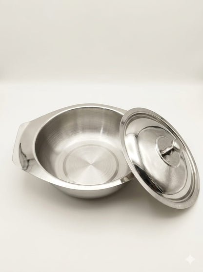 Steel Serving Bowl with Lid – Dishwasher Safe Food Grade