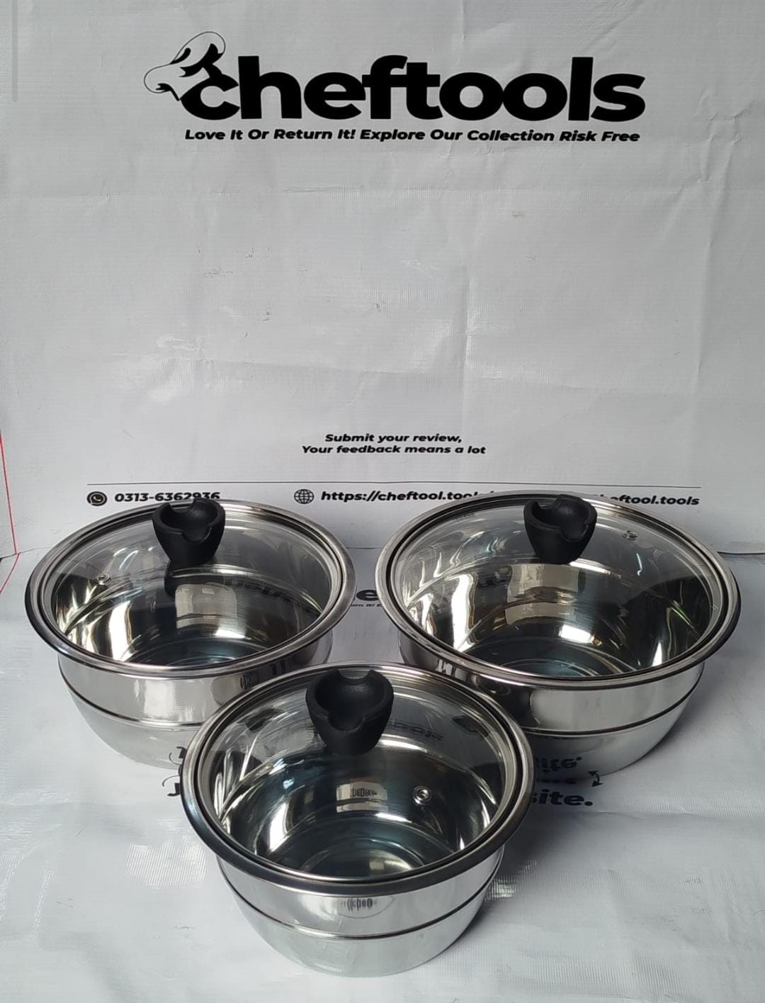 Steel serving bowl with glass lid - lifestyle fruit salad serving