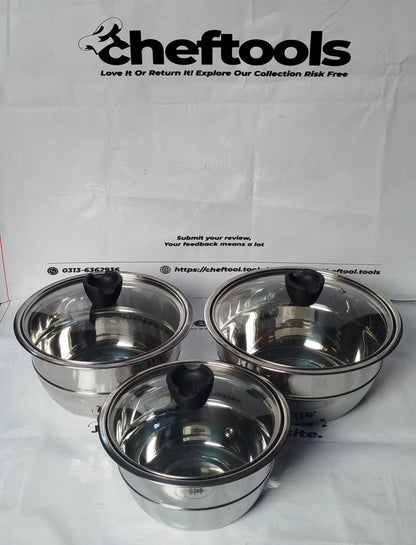 Steel serving bowl with glass lid - lifestyle fruit salad serving