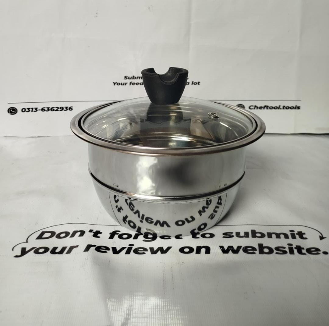 Steel serving bowl set with glass lid - kitchen lifestyle