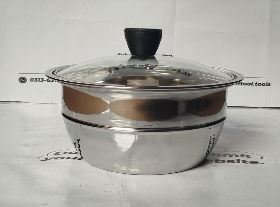 Stainless steel bowl set with glass lid - serve and store