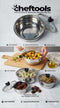 Nesting Steel Serving Bowl Set with Glass Lid – 3Pc | 1400-2000ML