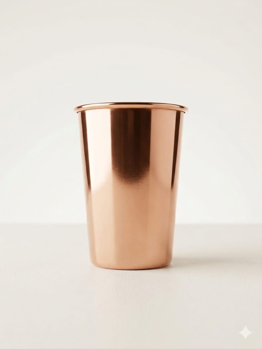 Copper water glass pure polished daily hydration