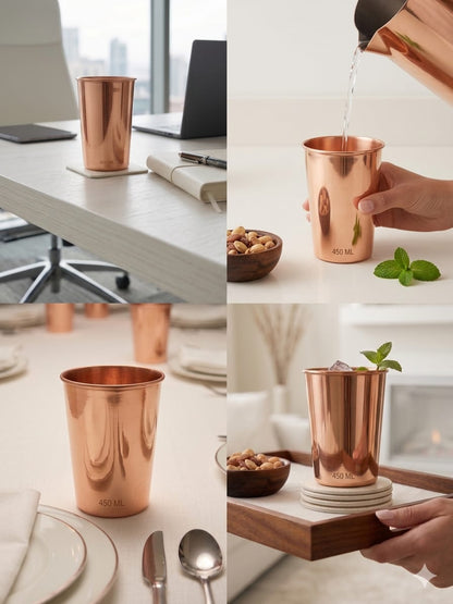 Pure copper water glass detox tumbler