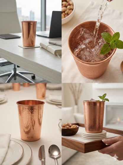 Copper drinking glass pure polished eco friendly