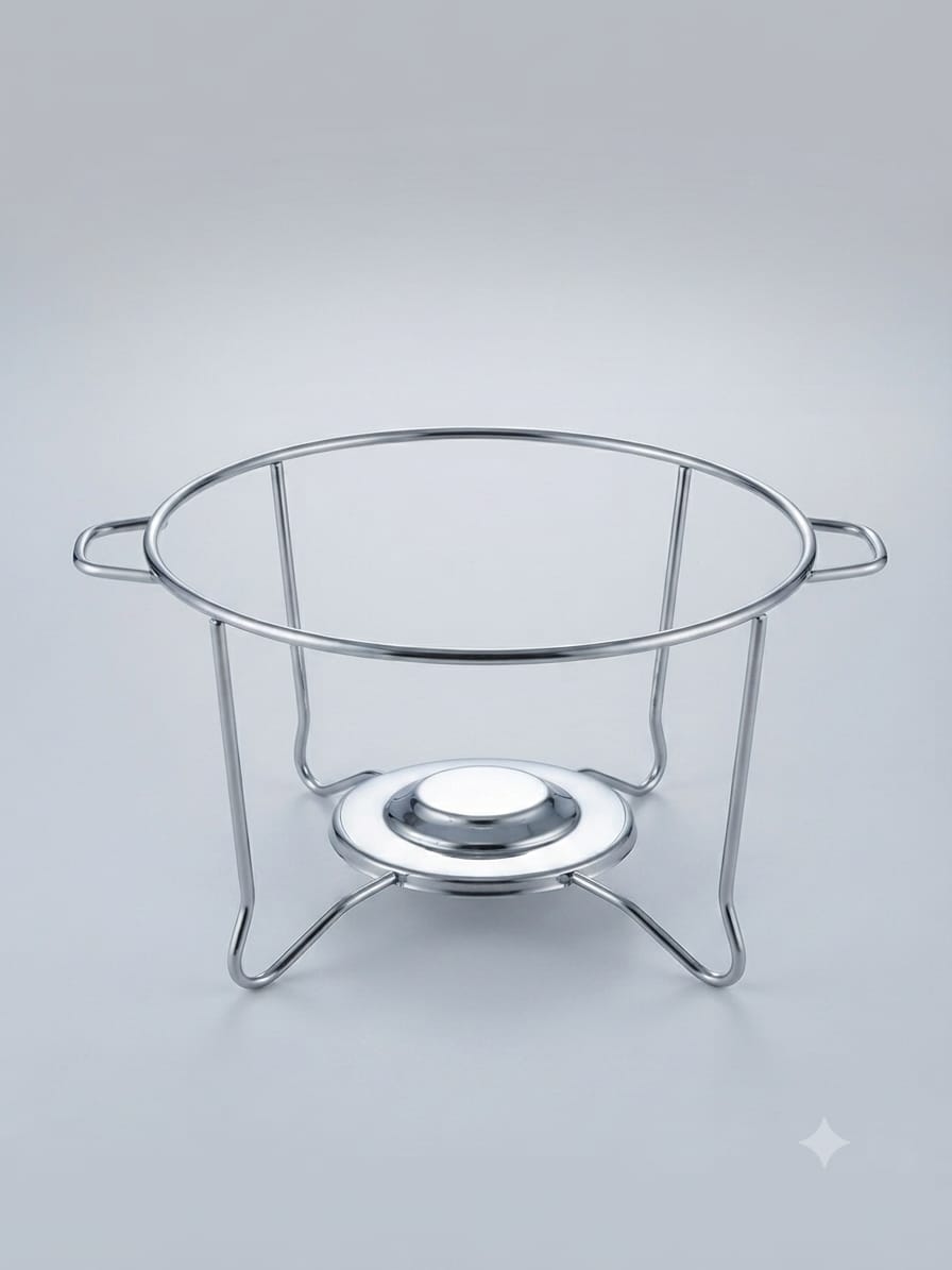 Royal Chafing Dish – Embossed Dome Food Warmer with Tealight Stand | Hammered Steel