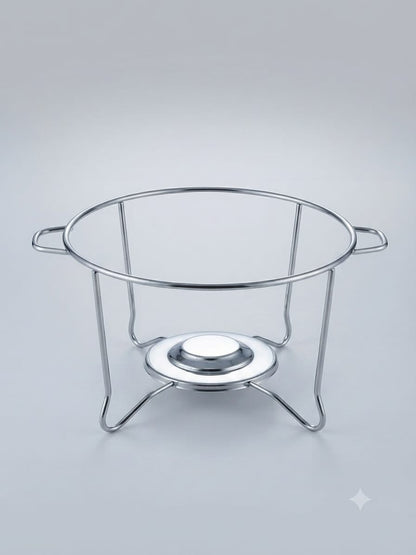 Royal Chafing Dish – Embossed Dome Food Warmer with Tealight Stand | Hammered Steel