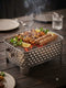 Tabletop BBQ Angeethi – Hammered Stainless Steel Charcoal Serving Grill | 3 Sizes